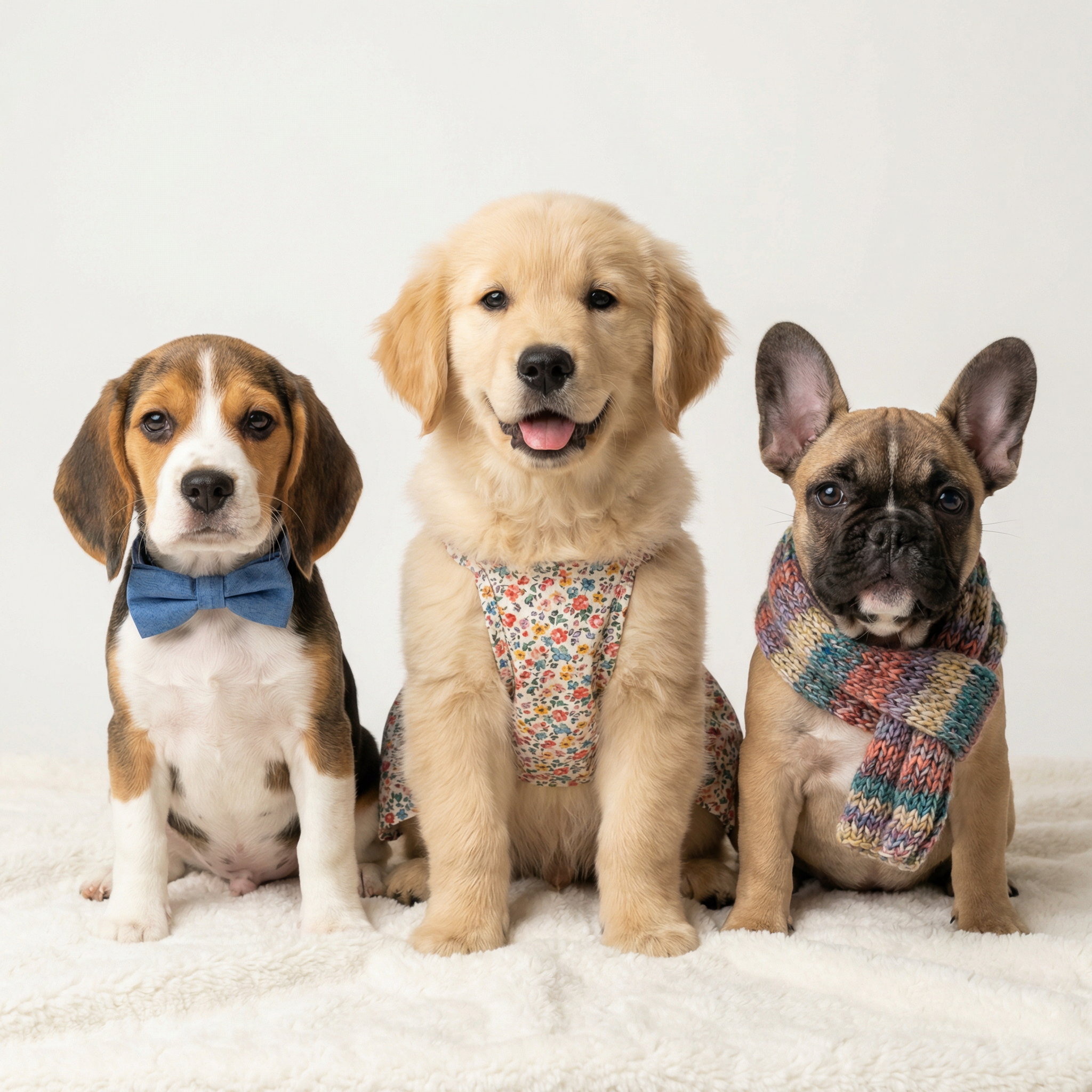 可愛いおめかし子犬たち